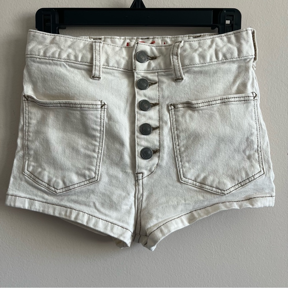 Urban Outfitters High Waisted White Denim Shorts